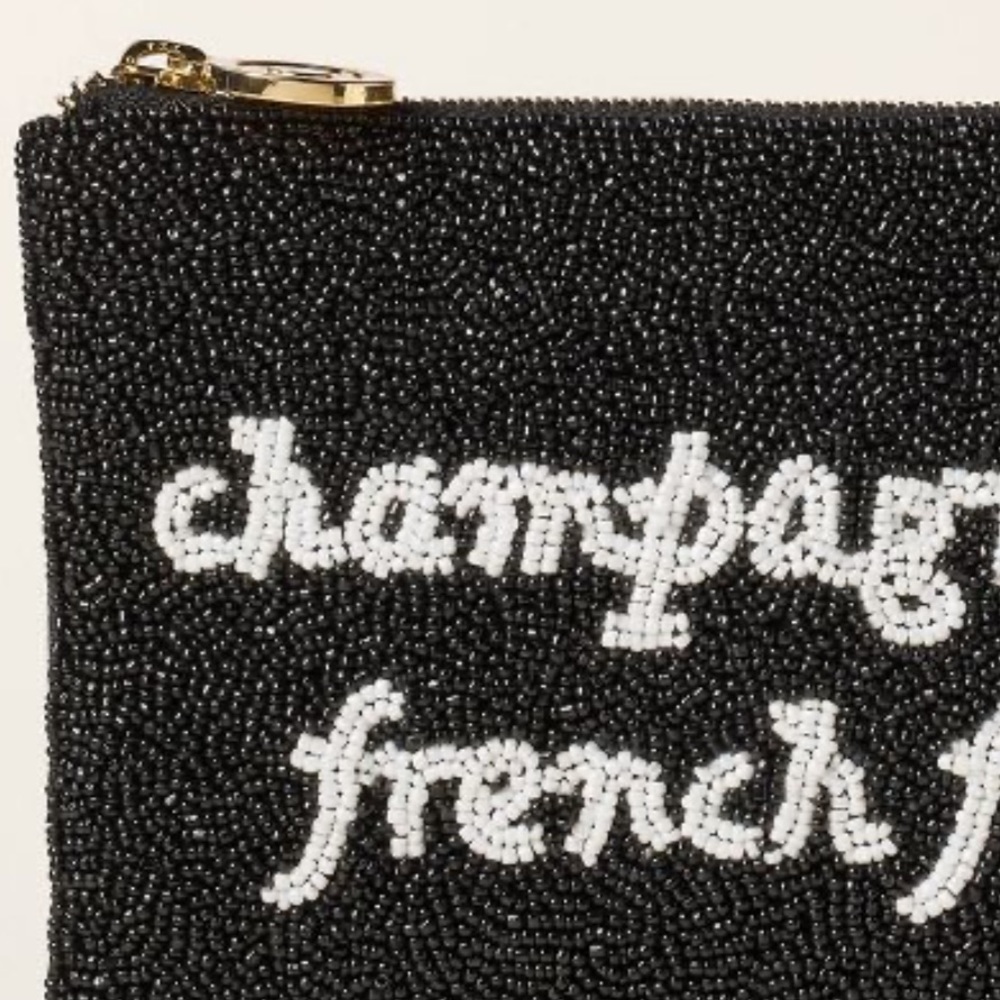 KATE SPADE x Target Beaded Black Clutch Champagne and French Fries NWT - Picture 4 of 7